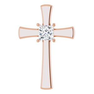 10K Rose Gold  6 mm Square Pendant Mounting