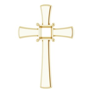 10K Yellow Gold  6 mm Square Pendant Mounting – image 2