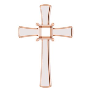 10K Rose Gold  6 mm Square Pendant Mounting – image 2