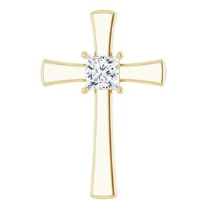 14K Yellow Gold  6 mm Square Pendant Mounting