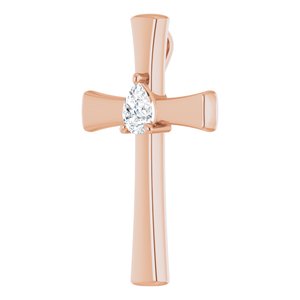 10K Rose Gold  8x6 mm Pear Pendant Mounting – image 3