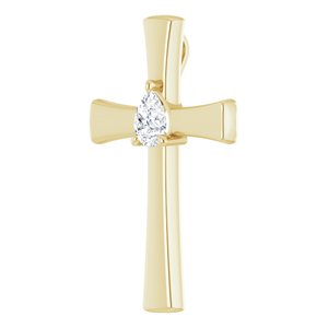 10K Yellow Gold  8x6 mm Pear Pendant Mounting – image 3