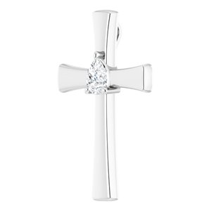14K White Gold  8x6 mm Pear Pendant Mounting – image 3