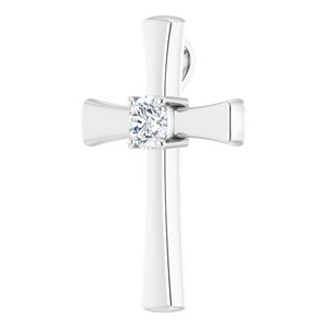 14K White Gold  5.5 mm Round Pendant Mounting – image 3