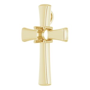 14K Yellow Gold  7 mm Round Pendant Mounting – image 4