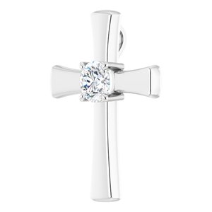 14K White Gold  7 mm Round Pendant Mounting – image 3