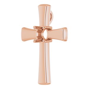 14K Rose Gold  7 mm Round Pendant Mounting – image 4