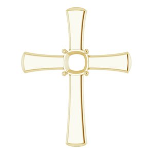 18K Yellow Gold  5 mm Cushion Pendant Mounting – image 2