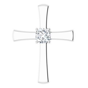 10K White Gold  5 mm Cushion Pendant Mounting