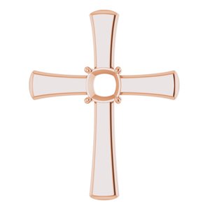 18K Rose Gold  5 mm Cushion Pendant Mounting – image 2