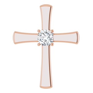 14K Rose Gold  5 mm Cushion Pendant Mounting