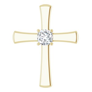 10K Yellow Gold  5 mm Cushion Pendant Mounting