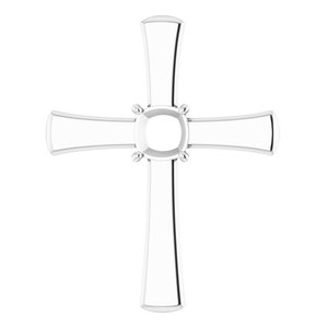 18K White Gold  5 mm Cushion Pendant Mounting – image 2