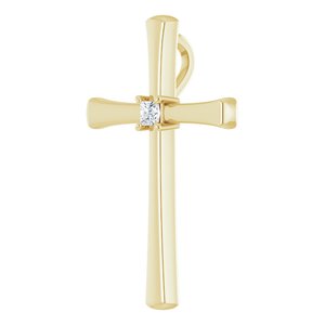 14K Yellow Gold  2 mm Square Pendant Mounting – image 3