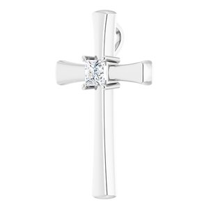 14K White Gold  4 mm Square Pendant Mounting – image 3