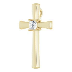 14K Yellow Gold  4 mm Square Pendant Mounting – image 3