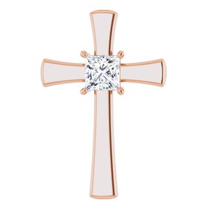 10K Rose Gold  6.5 mm Square Pendant Mounting