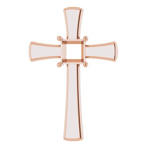 10K Rose Gold  6.5 mm Square Pendant Mounting – image 2