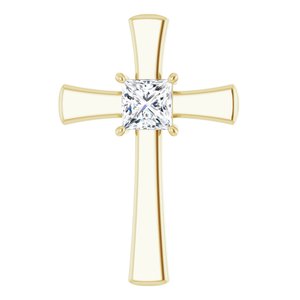 14K Yellow Gold  6.5 mm Square Pendant Mounting