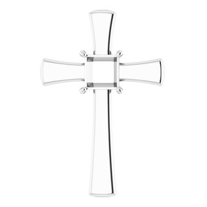 14K X1 White Gold  6.5 mm Square Pendant Mounting – image 2