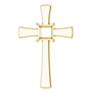 14K Yellow Gold  6.5 mm Square Pendant Mounting – image 2