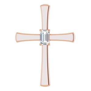 10K Rose Gold  5x3 mm Emerald Pendant Mounting