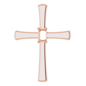 18K Rose Gold  5x3 mm Emerald Pendant Mounting – image 2