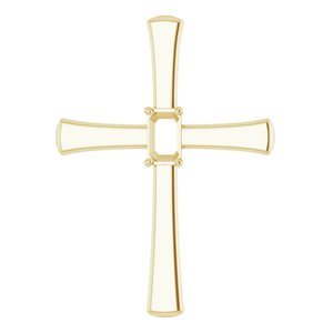 10K Yellow Gold  5x3 mm Emerald Pendant Mounting – image 2