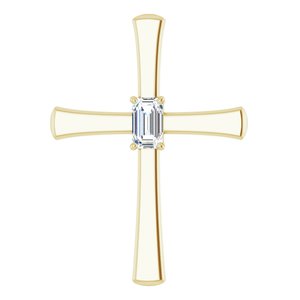 10K Yellow Gold  5x3 mm Emerald Pendant Mounting