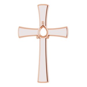 10K Rose Gold  8x6 mm Pear Pendant Mounting – image 2