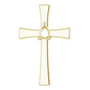 18K Yellow Gold  8x6 mm Pear Pendant Mounting – image 2