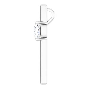 14K White Gold  7 mm Square Pendant Mounting – image 5