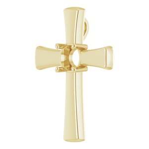 18K Yellow Gold  7.4 mm Round Pendant Mounting – image 4
