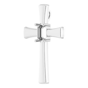 Continuum Sterling Silver  8x6 mm Emerald Pendant Mounting – image 4