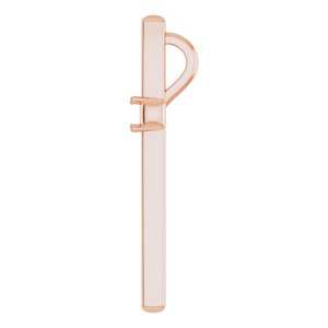 10K Rose Gold  2 mm Square Pendant Mounting – image 6