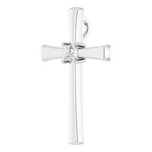 10K White Gold  3 mm Square Pendant Mounting – image 3
