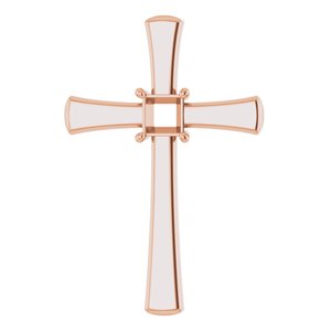 10K Rose Gold  4 mm Square Pendant Mounting – image 2
