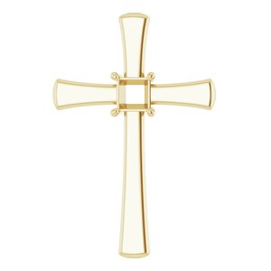 14K Yellow Gold  4 mm Square Pendant Mounting – image 2