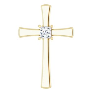 14K Yellow Gold  4 mm Square Pendant Mounting