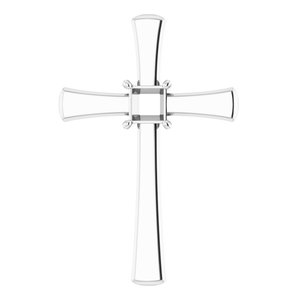 14K X1 White Gold  4 mm Square Pendant Mounting – image 2