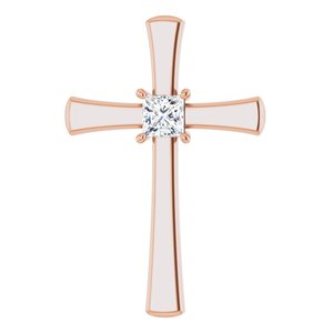 10K Rose Gold  4 mm Square Pendant Mounting