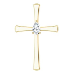 14K Yellow Gold  5x3 mm Pear Pendant Mounting