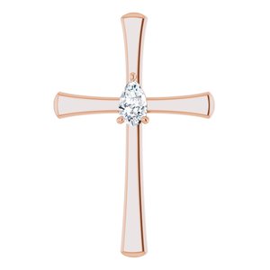 18K Rose Gold  5x3 mm Pear Pendant Mounting