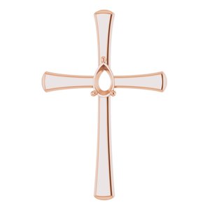18K Rose Gold  5x3 mm Pear Pendant Mounting – image 2