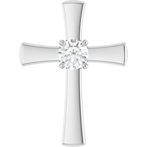 18K White Gold  6.5 mm Round Pendant Mounting