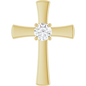 14K Yellow Gold  6.5 mm Round Pendant Mounting