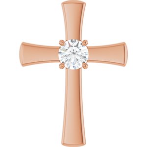 18K Rose Gold  6.5 mm Round Pendant Mounting