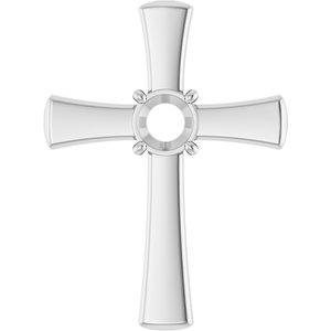 10K White Gold  6.5 mm Round Pendant Mounting – image 2