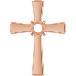 10K Rose Gold  6.5 mm Round Pendant Mounting – image 2