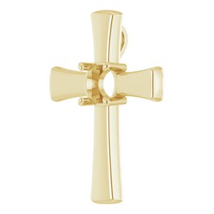 14K Yellow Gold  8 mm Round Pendant Mounting – image 4